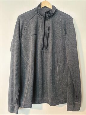 Mammut Gray Grid Fleece Quarter Zip, size L
